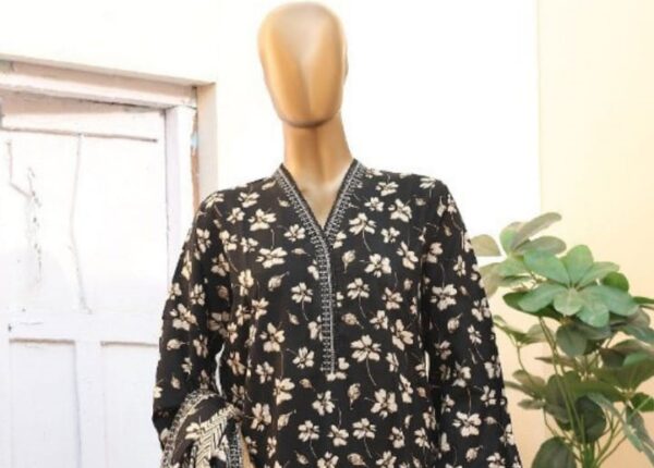 Bin Saeed Stitched 3 Piece Exclusive Printed Khaddar Collection'2024