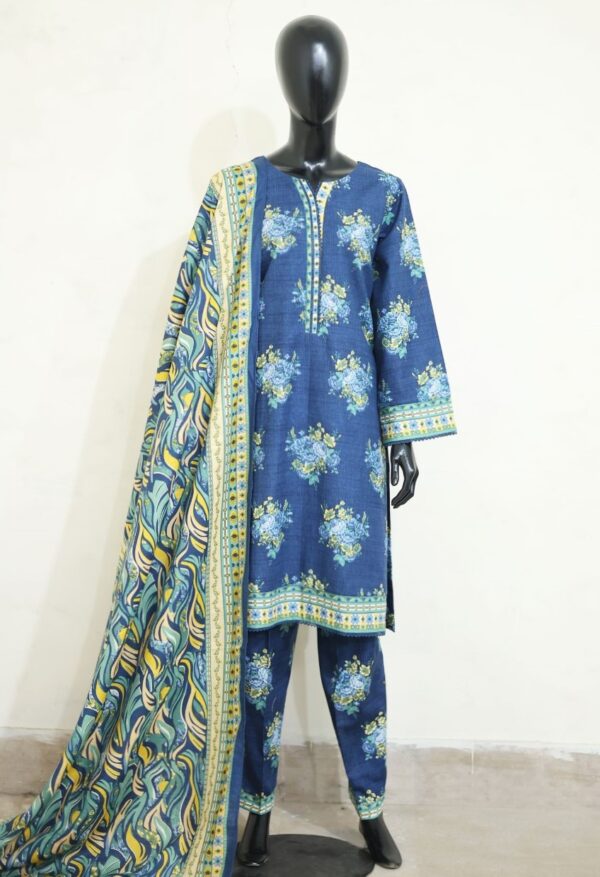 Bin Saeed Stitched 3 Piece Exclusive Printed Khaddar Collection'2024 - Image 3