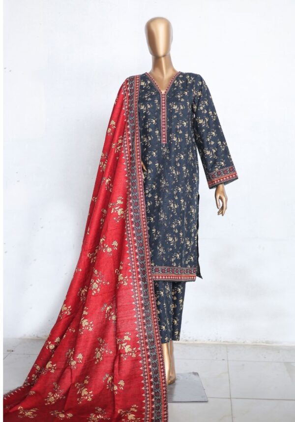 Bin Saeed Stitched 3 Piece Exclusive Printed Khaddar Collection'2024 - Image 3