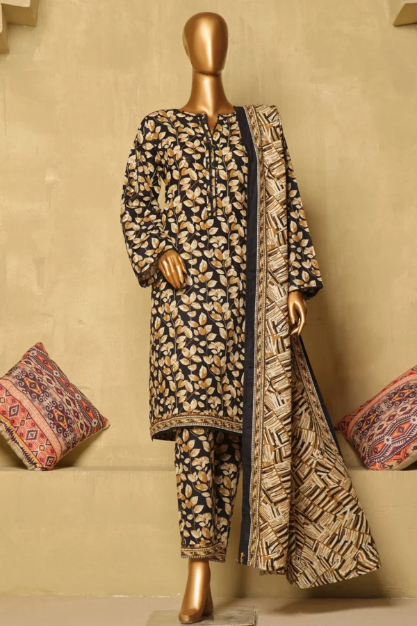 Bin Saeed Stitched 3 Piece Exclusive Printed Khaddar Collection'2024 - Image 4