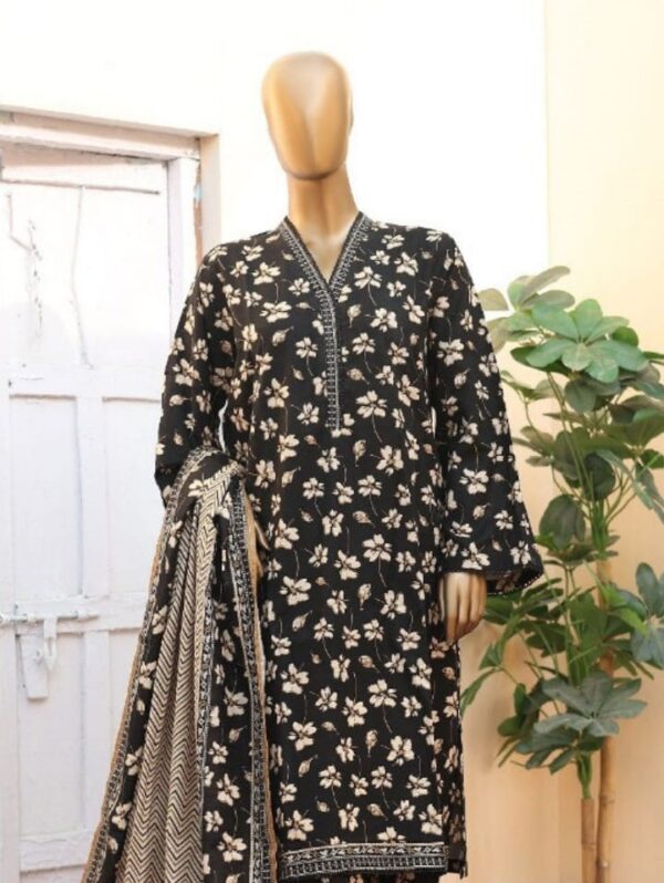 Bin Saeed Stitched 3 Piece Exclusive Printed Khaddar Collection'2024 - Image 3