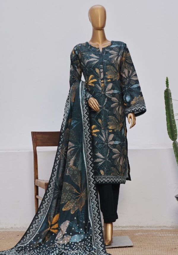 Bin Saeed Stitched 3 Piece Exclusive Printed Khaddar Collection'2024 - Image 2