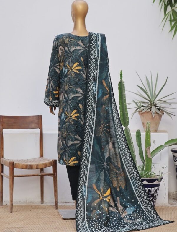 Bin Saeed Stitched 3 Piece Exclusive Printed Khaddar Collection'2024 - Image 3