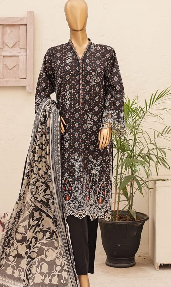 Bin Saeed Stitched 3 Piece Embroidered Lawn Collection'2024 - Image 2