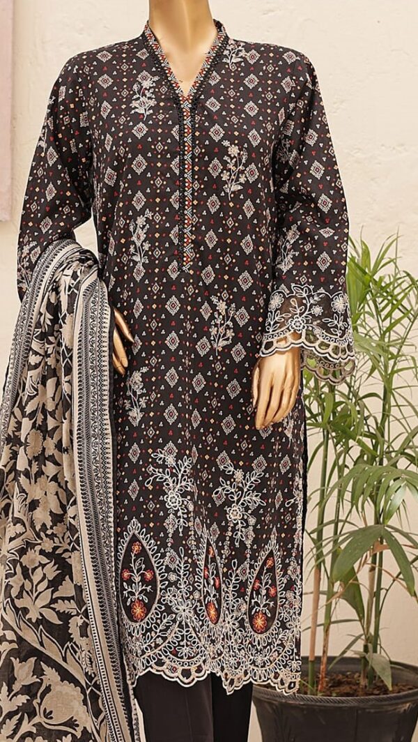 Bin Saeed Stitched 3 Piece Embroidered Lawn Collection'2024 - Image 3