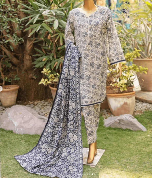 Bin Saeed Stitched 3 Piece Printed Lawn Collection'2024 - Image 3