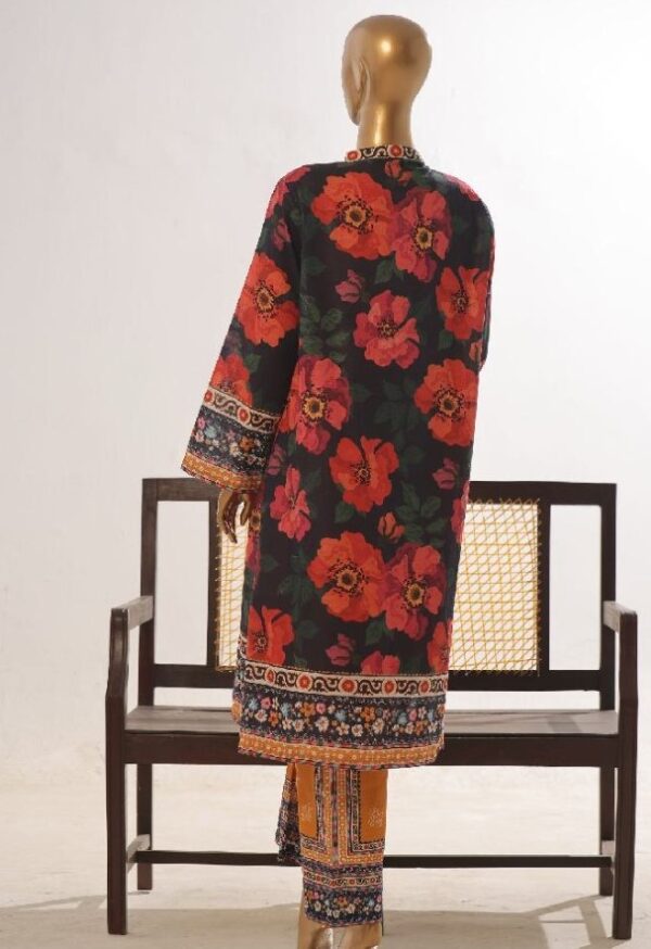 BinSaeed Stitched 3 Piece Exclusive Priet Printed Khaddar And Jacket Collection'2024 - Image 4