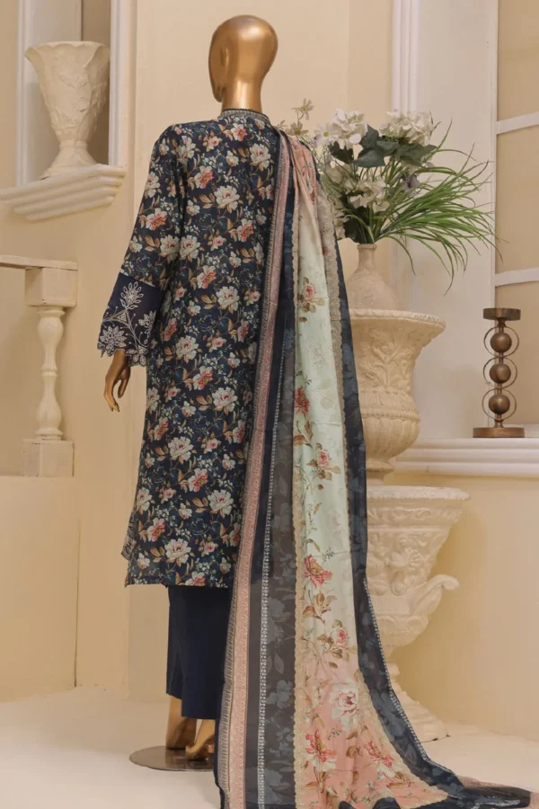 Bin Saeed Stitched 3 Piece Embroidered Chicken Kari Lawn Collection'2025 - Image 3