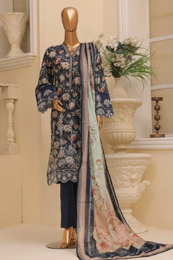 Bin Saeed Stitched 3 Piece Embroidered Chicken Kari Lawn Collection'2025 - Image 2