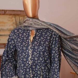 Bin Saeed Stitched 3 Piece Printed Lawn Frock Collection'2025