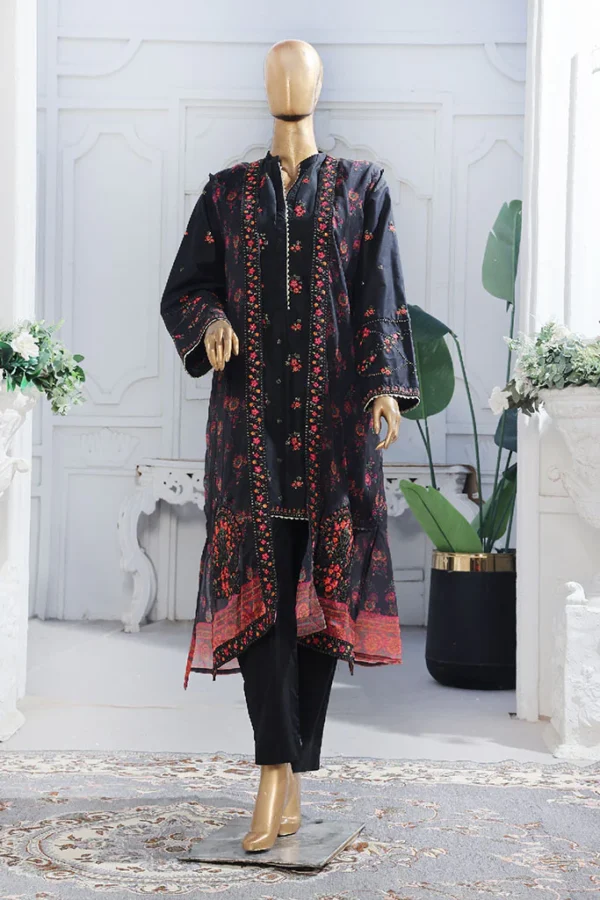 Bin Saeed Stitched 3 Piece Embroidered Eid Ka Jora Luxury Lawn Collection'2025 - Image 2