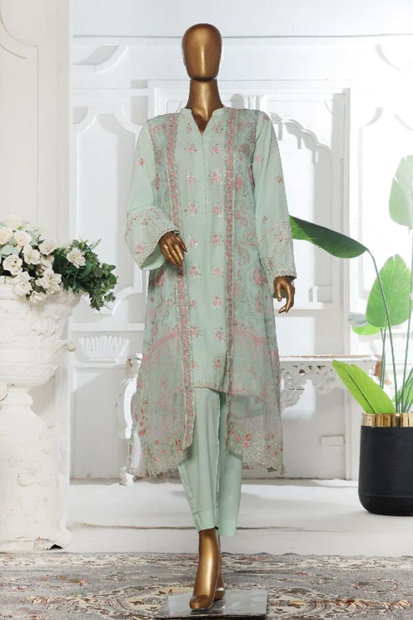 Bin Saeed Stitched 3 Piece Embroidered Eid Ka Jora Luxury Lawn Collection'2025 - Image 2