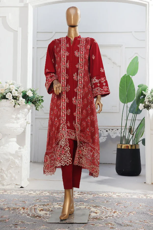 Bin Saeed Stitched 3 Piece Embroidered Eid Ka Jora Luxury Lawn Collection'2025 - Image 2