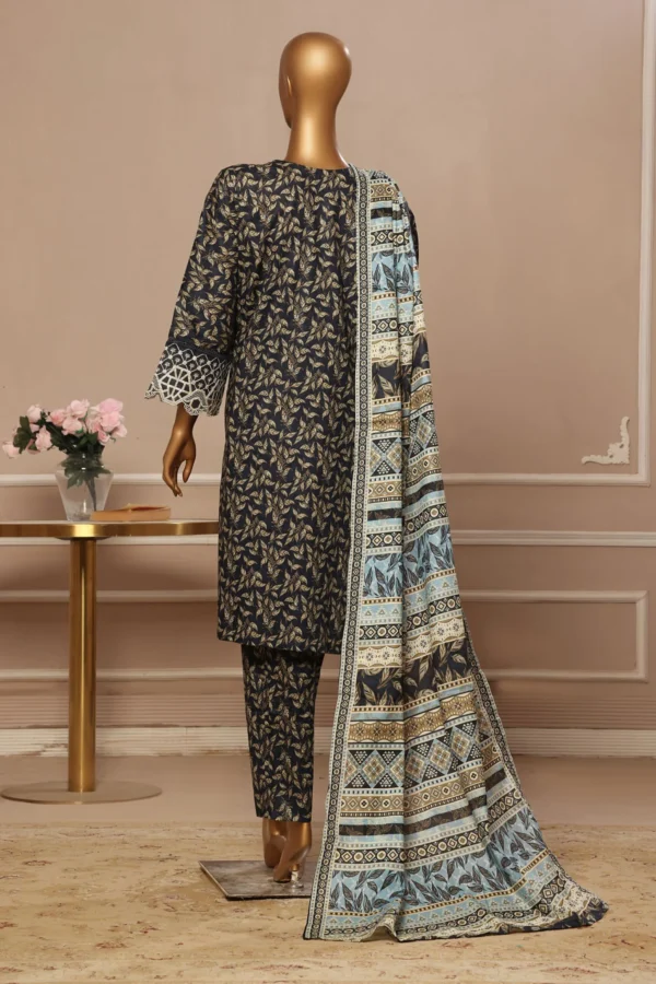 Bin Saeed Stitched 3 Piece Embroidered Chicken Kari Lawn Collection'2025 - Image 3