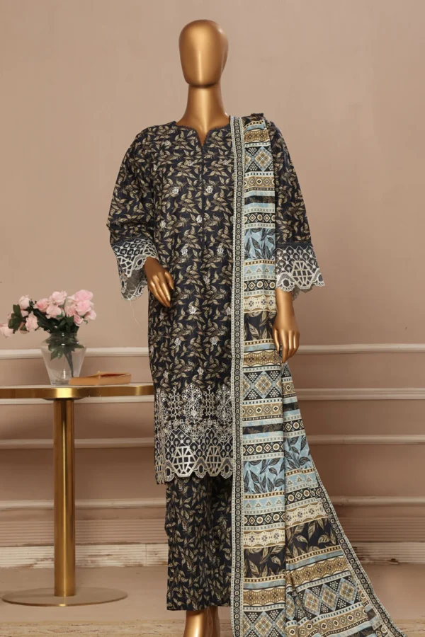 Bin Saeed Stitched 3 Piece Embroidered Chicken Kari Lawn Collection'2025 - Image 2