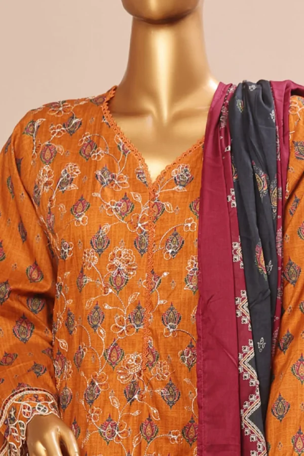 Bin Saeed Stitched 3 Piece Embroidered Chicken Kari Lawn Collection'2025