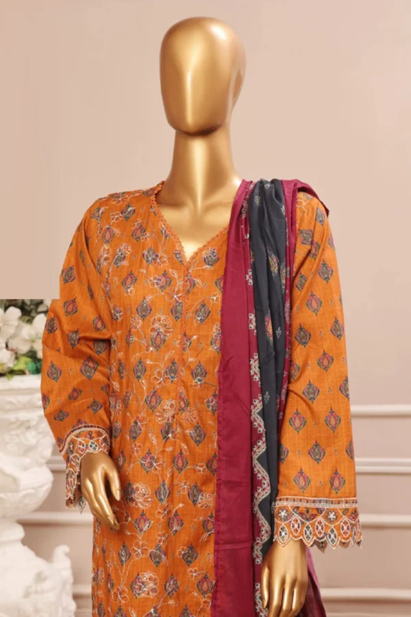 Bin Saeed Stitched 3 Piece Embroidered Chicken Kari Lawn Collection'2025 - Image 2